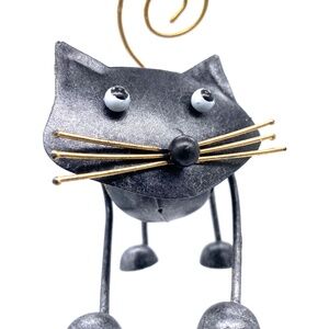 Monkey Business Metal Ball Cat Christmas Ornament